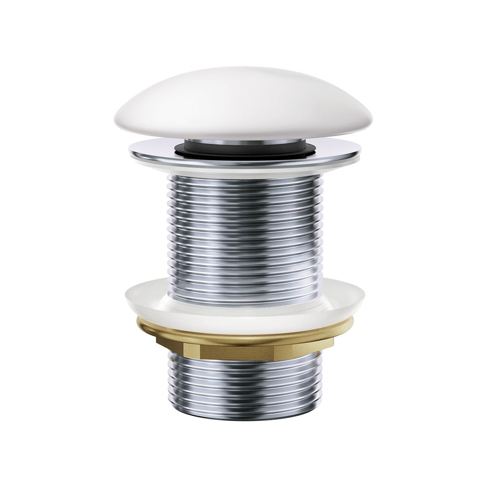 Fienza WAS59MW Pop-Up 32mm Non-Overflow Basin Waste, Matte White Ceramic Cap