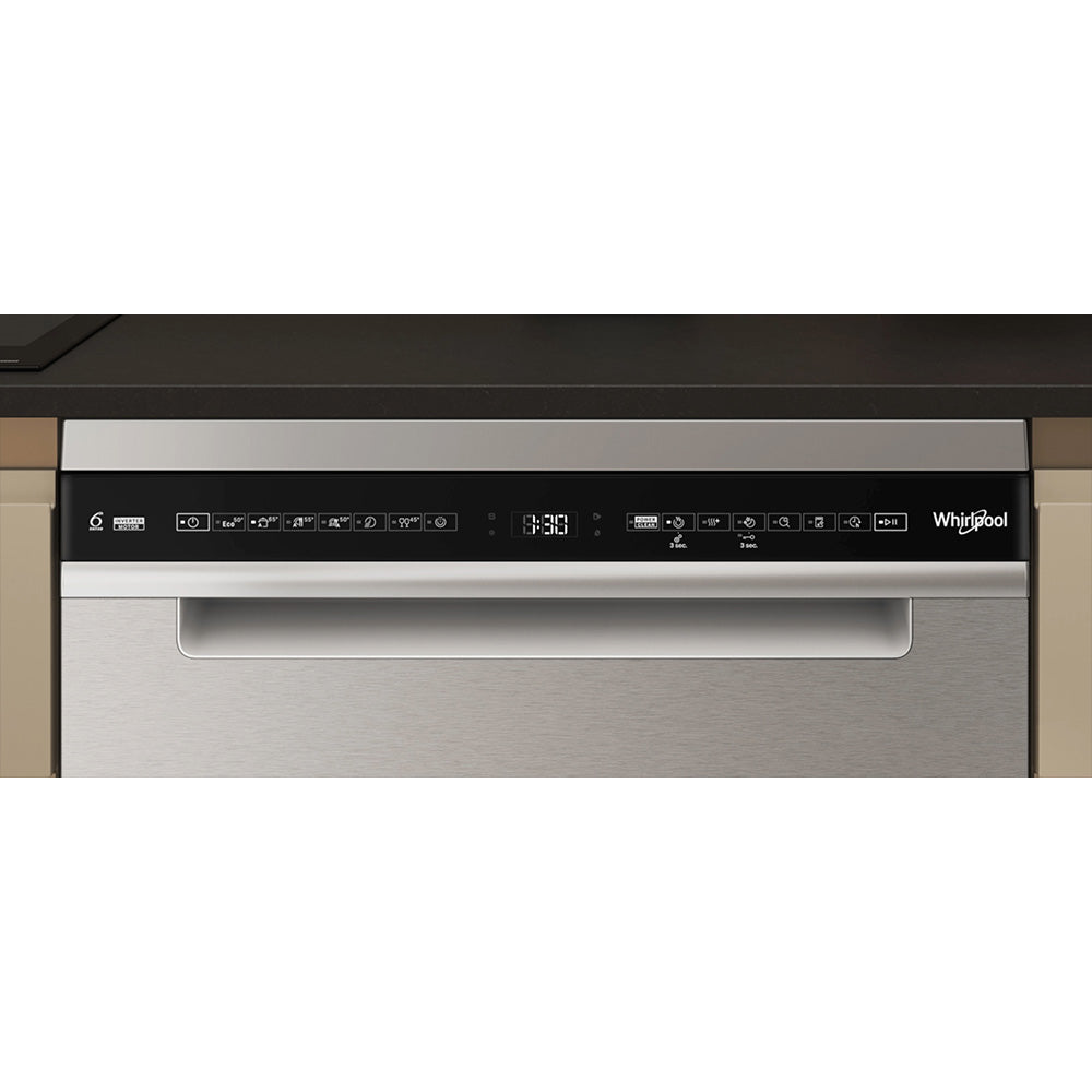 Whirlpool WDFS3R4NIXAU Power-Clean Maxi-Tub 14 Place Setting Freestanding Dishwasher in Stainless Steel