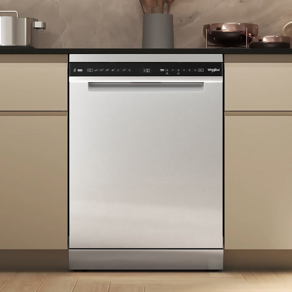 Whirlpool WDFS3R4NIXAU Power-Clean Maxi-Tub 14 Place Setting Freestanding Dishwasher in Stainless Steel