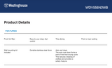 Westinghouse WDV556N3WB 5.5kg Vented Clothes Dryer - Westinghouse Factory Seconds