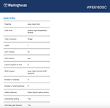 Westinghouse WFE616DSC 60cm Dual Fuel Fan Forced Freestanding Oven/Stove - Westinghouse Factory Seconds