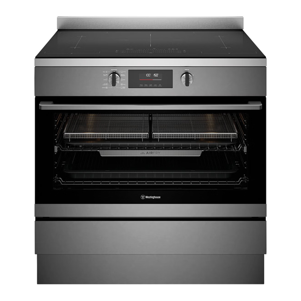 Westinghouse WFE9756DD 90cm Electric Freestanding Oven with Induction Cooktop, Dark Stainless Steel - Factory Seconds
