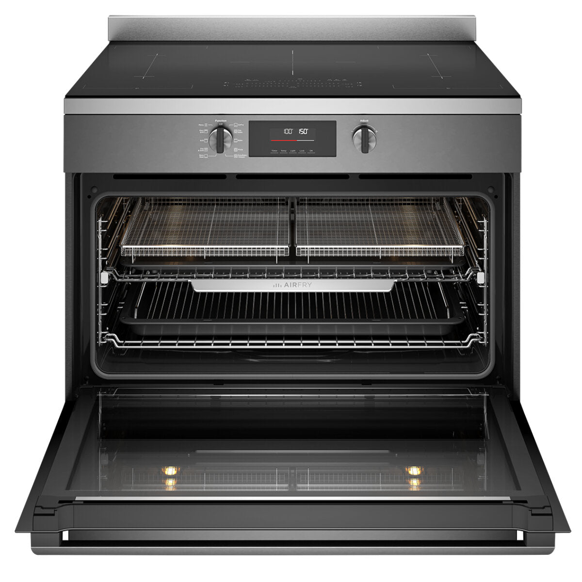 Westinghouse 90cm Induction Pyrolytic Freestanding Cooker with SteamBake Dark Stainless Steel WFEP9757DD - Westinghouse Seconds Discount