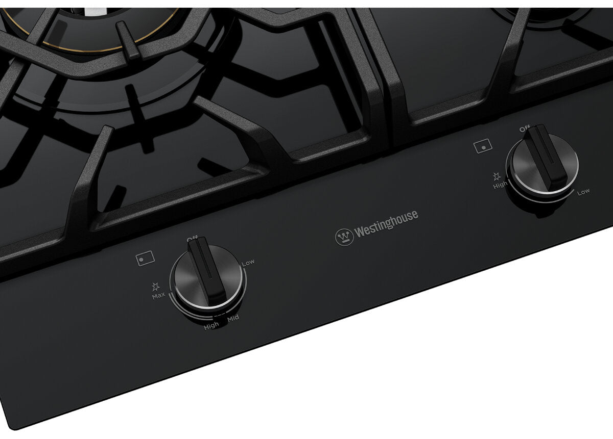 Westinghouse WHG639BD 60cm 3 Burner Gas Glass Cooktop - Factory Seconds