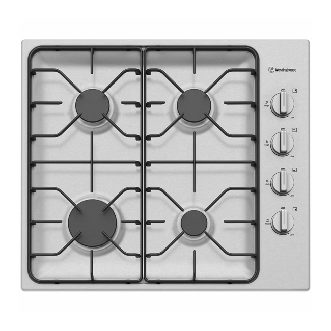 Westinghouse WHG640SC 60cm 4 Burner Natural Gas Cooktop - Westinghouse Factory Seconds