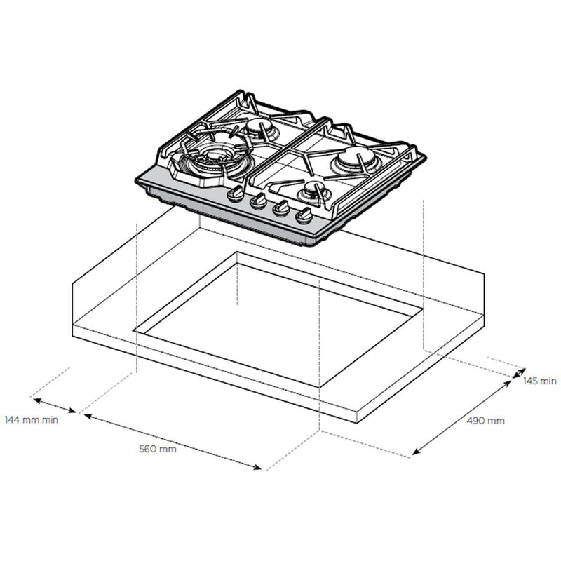 Westinghouse WHG644SC 60cm 4 Burner Natural Gas Cooktop - Seconds and Clearance Stock