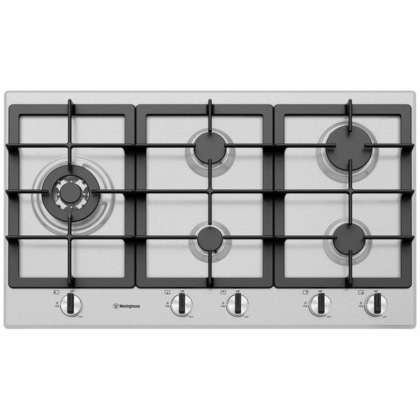 Westinghouse WHG954SC 90cm Stainless Steel Gas Cooktop - New in Box Clearance and Seconds Discount
