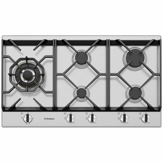 Westinghouse Whg958Sc 90Cm Stainless Steel Gas Cooktop - New Clearance Stock