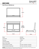 Smart WM700EW Wall Mount Electric BBQ in Stainless Steel