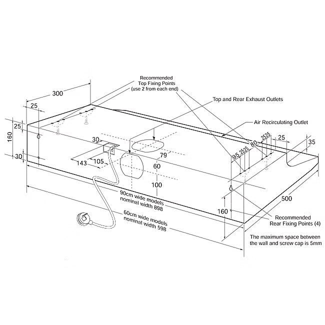 Westinghouse WRF610SA 60cm Fixed Rangehood, Stainless Steel - Box/Packaging Damage