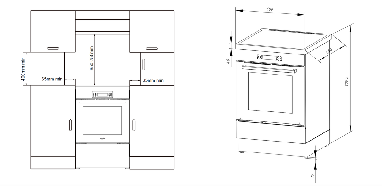 Whirlpool WS68I9SPX 60cm Induction Freestanding Pyrolytic Oven in Inox