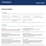 Westinghouse WVE6313SDA 60m Stainless Steel Electric Oven - Westinghouse Factory Seconds