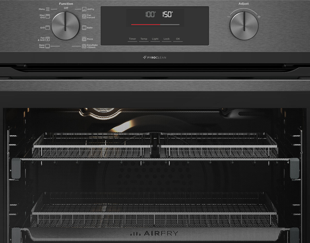 Westinghouse WVEP6717DD 60cm Multi-Function Dark Stainless Steel Pyrolytic Oven with AirFry and SteamBake - Westinghouse Seconds Discount