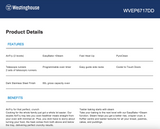 Westinghouse WVEP6717DD 60cm Multi-Function Dark Stainless Steel Pyrolytic Oven with AirFry and SteamBake - Westinghouse Seconds Discount