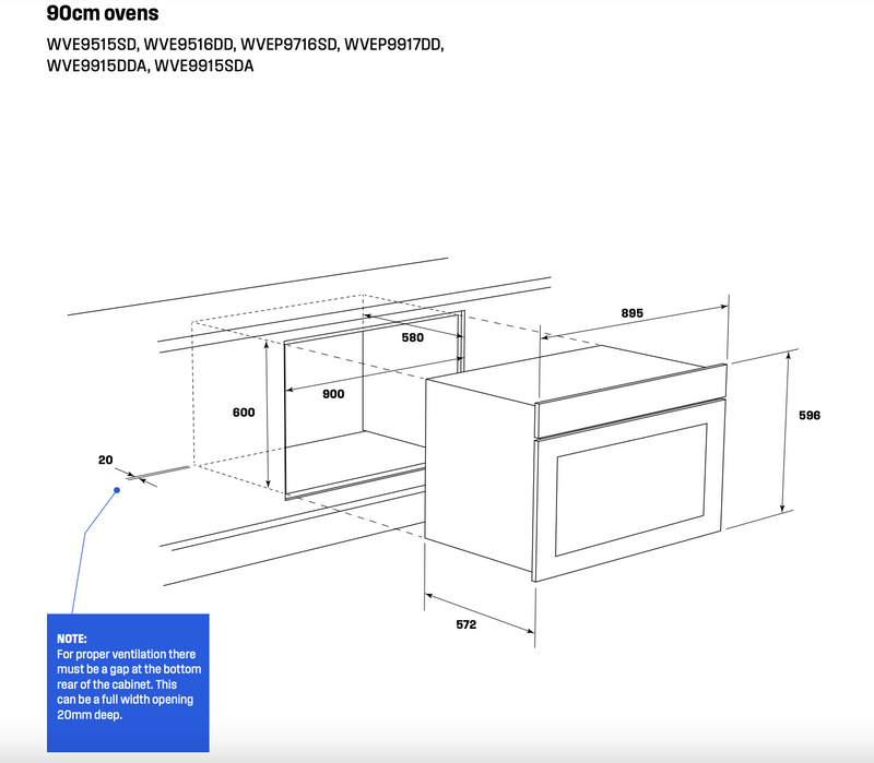 Westinghouse WVEP9917DD 90cm Pyrolytic Electric Built-In Oven - Westinghouse Clearance and Seconds Discount