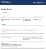 Westinghouse WWF7524N3WAS EasyCare 300 7.5kg Front Load Washing Machine - Westinghouse Factory Seconds