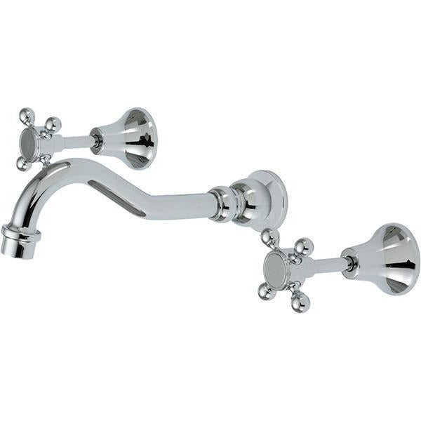 Fienza 336102 Lillian Shepherds Crook Bath Set Chrome Tapware 3 Piece