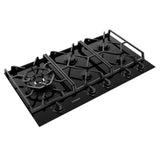 Westinghouse WHG955BCA 90cm 5 Burner Black Glass Gas Cooktop - Westinghouse Factory Seconds