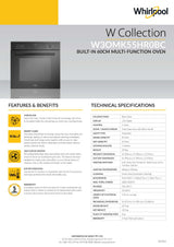 Whirlpool W3OMK55HR0BC Built-In 60cm Multi-Function Oven in Black