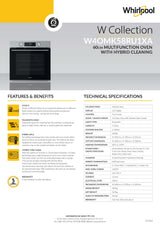 Whirlpool W4OMK58RU1XA 60cm Multi-Function Hybrid Hydrolytic/Pyrolytic Clean Oven in Stainless Steel