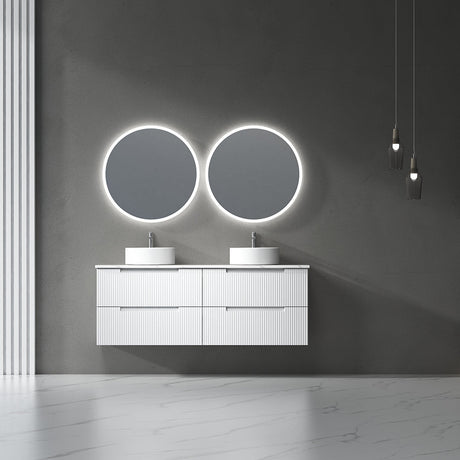 Aulic Windsor Round LED Mirror 900mm Matte White LMWIN-900-MW Matte White Mirrors