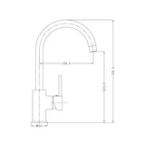 Nero NR250807BN Dolce Gooseneck Kitchen Mixer - Brushed Nickel