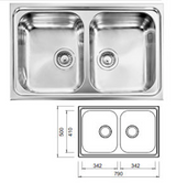 Abey Ze2 Zenith Top Mount Double Bowl Sink Mounted Kitchen Sinks