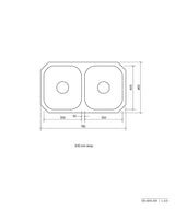 Seima 191605 Acero 210 Double Bowl Sink, No Taphole