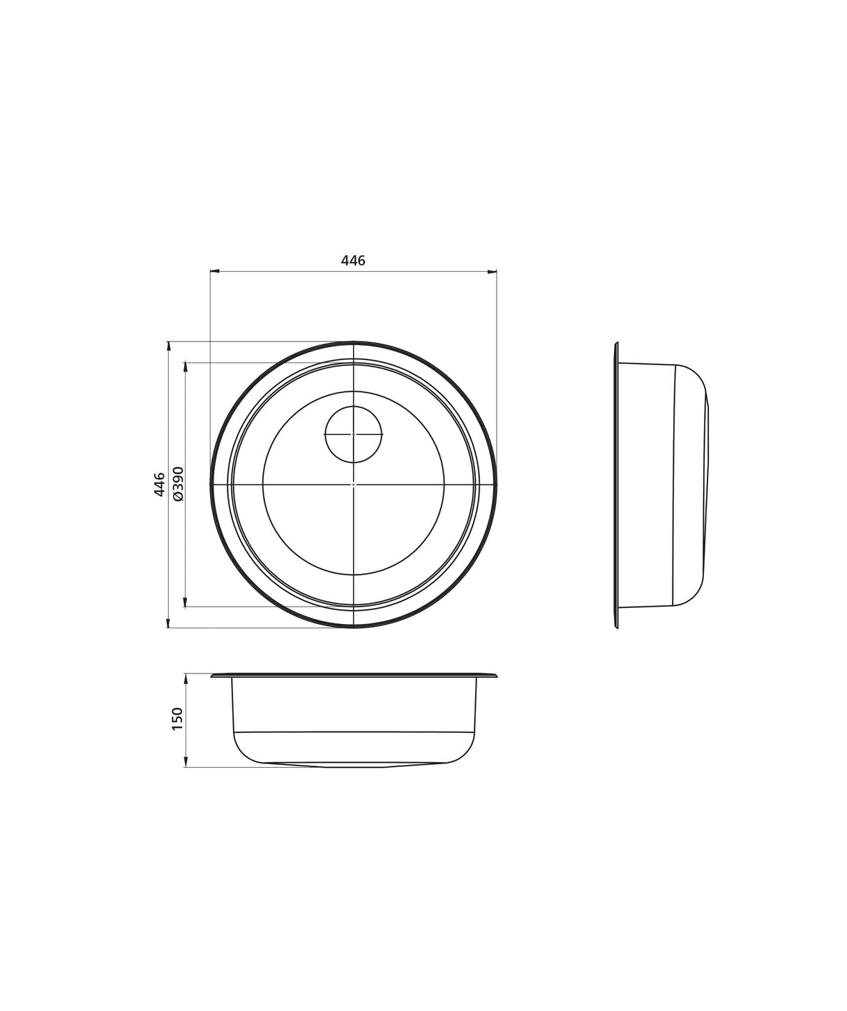 Seima 192371 Acero 446 Sink, Abovemount or Undermount, Stainless Steel