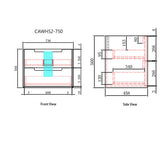 Aulic Ainsley Wall Hung 750mm Vanity CAWH54-750-ST Vanity Units