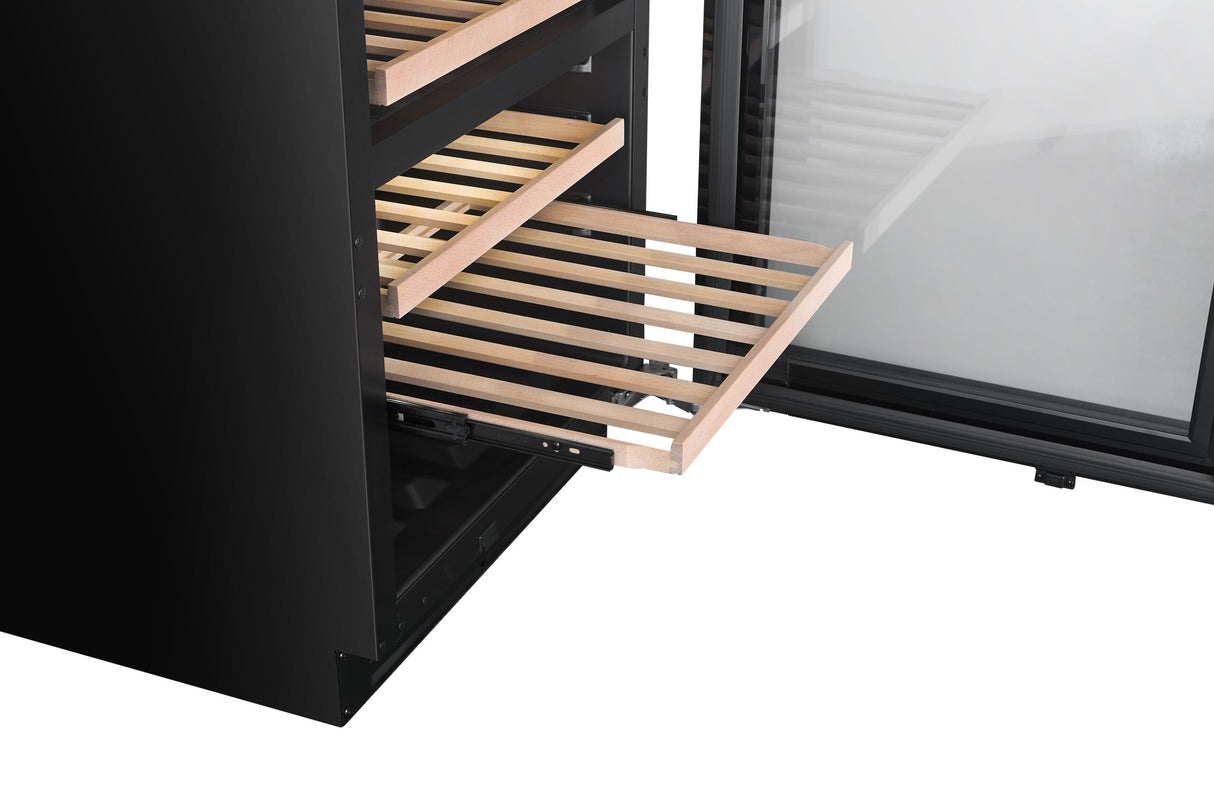 Artusi AINT119GWE 39 Bottle Dual Zone Integrated Wine Cabinet, Black