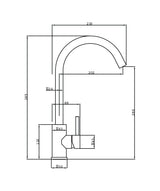 Seima 193150 Anson Gooseneck Sink Mixer, Lead Free, Brushed Gold