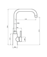 Seima 193154 Anson Squareline Sink Mixer, Lead Free, Black Matte