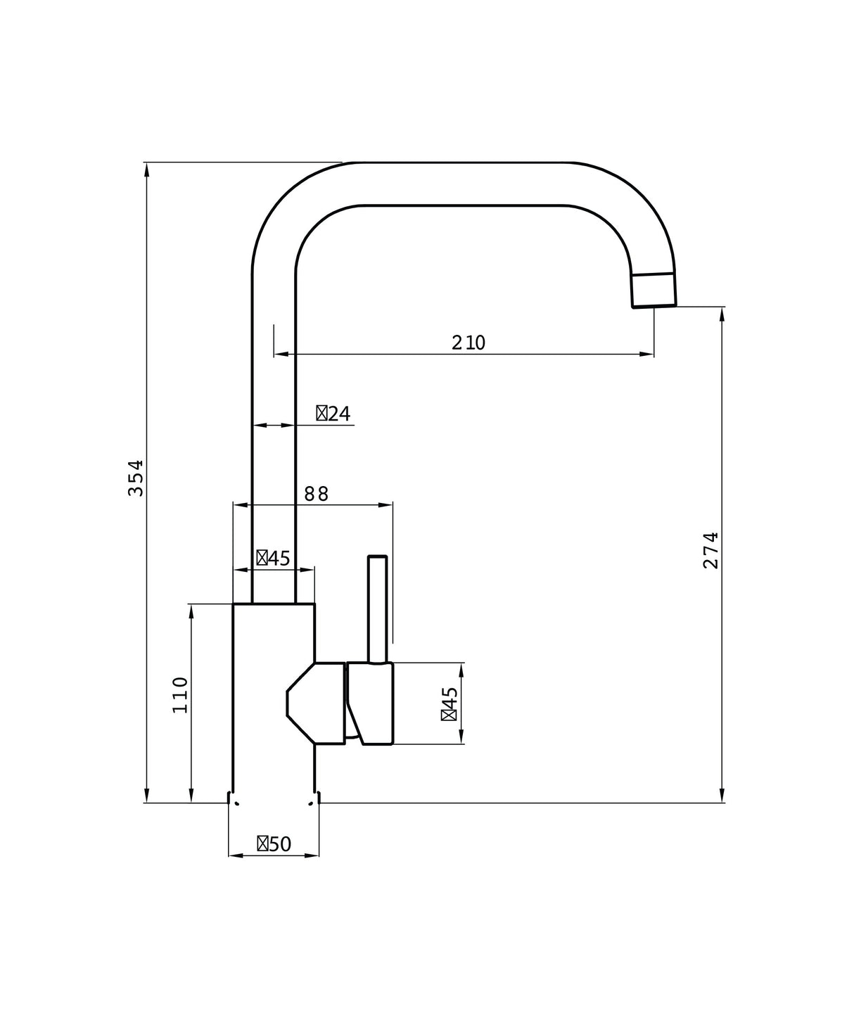 Seima 193155 Anson Squareline Sink Mixer, Lead Free, Chrome