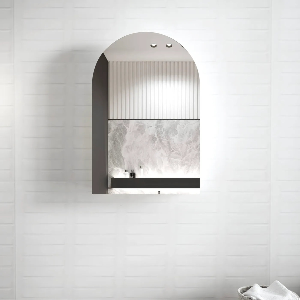 Otti ARSV9060B Archie 900mm Black Oak Shaving Cabinet