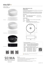 Seima 192022 Arko 027 Above Counter Basin, Above Counter White Silk Matte
