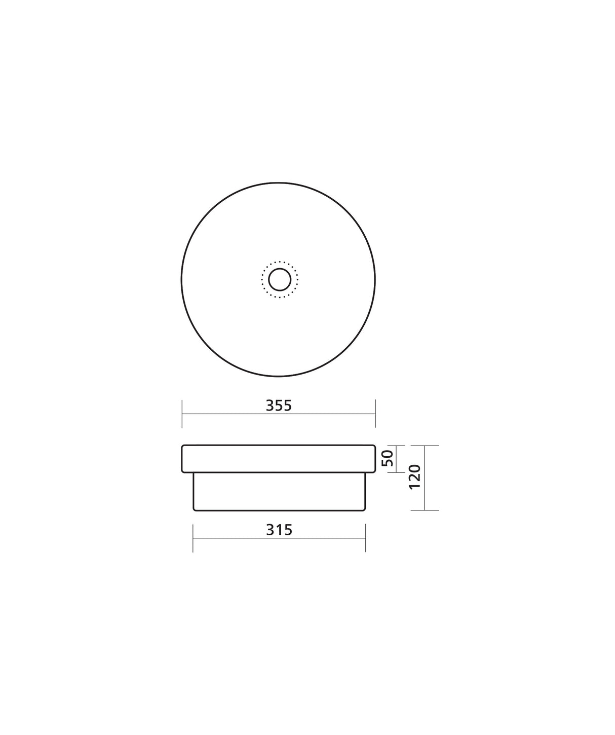 Seima 192626 Arko 356 Semi-Inset Basin, No taphole, Gloss White
