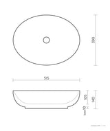 Seima 191010 Arko Above Counter Basin, White, No Taphole