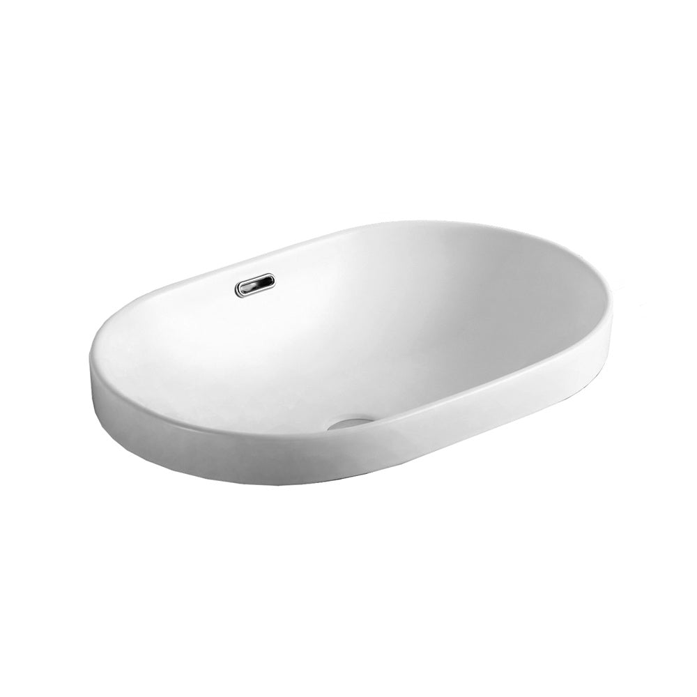 Seima 192628 Arko 605 Semi-Inset Basin with Overflow, 605x405mm (No taphole) Gloss White
