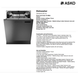 ASKO 60cm Classic Built-In Dishwasher Black Steel DBI364IDBSAU - ASKO Factory Seconds - Built Under Dishwashers