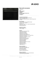 ASKO 60cm Compact Graphite Black Combi-Microwave Oven OCM8487A1 - ASKO Factory Seconds - Compact Built In Appliances