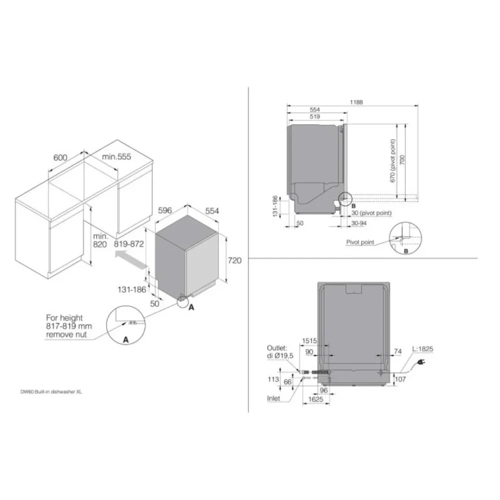 ASKO 60cm Logic Built Under Dishwasher Stainless Steel DBI565IKSAU - Carton Box Damage - Built Under Dishwashers