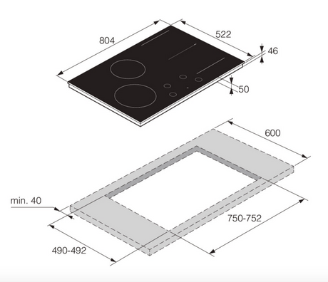 ASKO Celsius Cooking 80cm Induction Cooktop HID824GC - ASKO Factory Seconds - Induction Cooktop