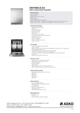 ASKO DBI766IQSAU 60cm Style Built-In Dishwasher Stainless Steel - ASKO Factory Seconds - Built Under Dishwashers