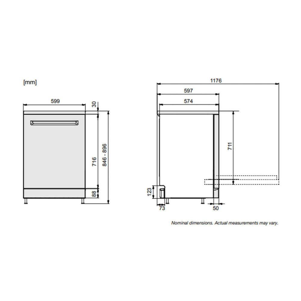 ASKO HDFS143BSAU 60cm Core Freestanding Dishwasher Stainless Steel - ASKO Factory Seconds - Standard Dishwasher