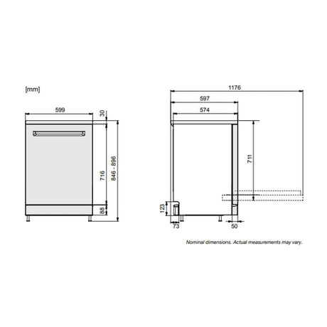 ASKO HDFS143BSAU 60cm Core Freestanding Dishwasher Stainless Steel - ASKO Factory Seconds - Standard Dishwasher