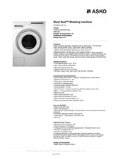 ASKO W2084C 8kg Front Load Washing Machine White - ASKO Factory Seconds - Front Load Washers