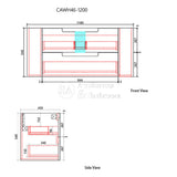 Aulic 1200mm Curva White Fluted Wall Hung Vanity CAWH46-1200-ST Vanity Units