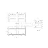 Aulic 1200mm Lovina Tier Wall Hung Vanity CAWH55-1200 Vanity Units