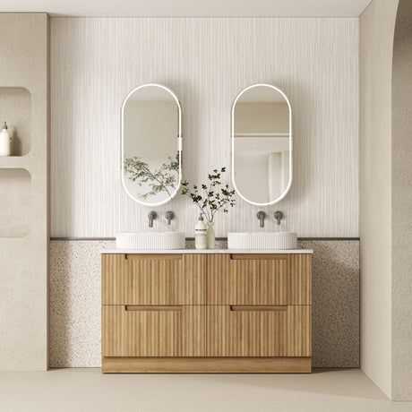 Aulic 1500mm Lovina Floorstanding Vanity with Solid Surface Top Palis Top Double Basin CA56-1500D-CT28 Vanity Units